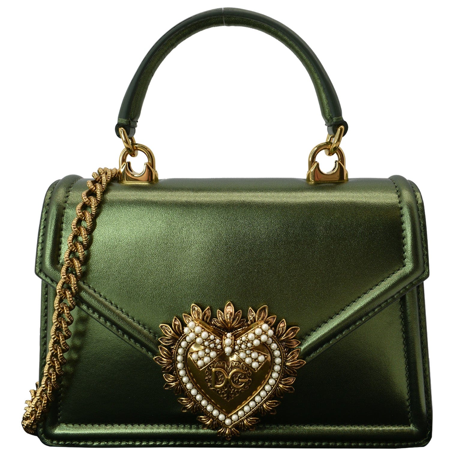 Leather bag Dolce & Gabbana Green in Leather - 34899087