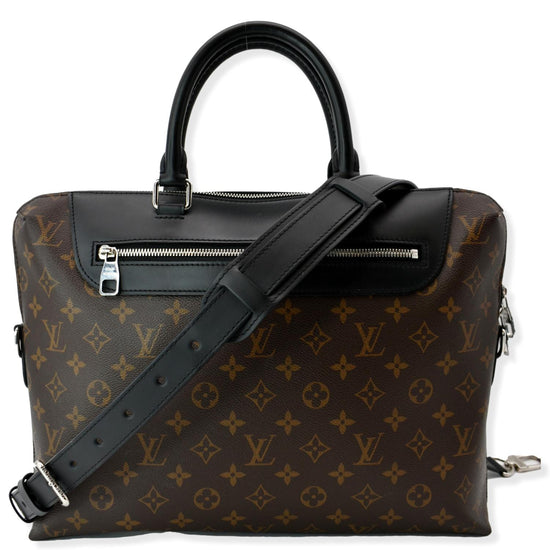 Louis+Vuitton+Porte+Documents+Jour+Briefcase+Document+Case+Black+Leather  for sale online