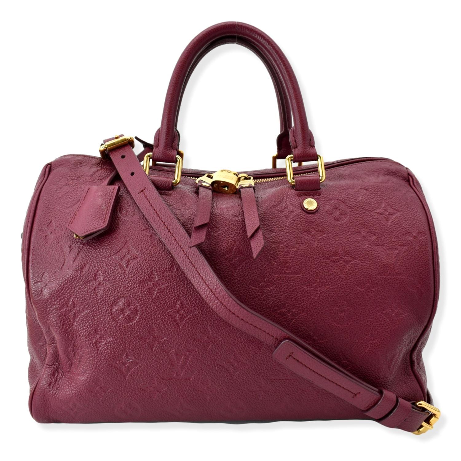 Louis Vuitton - Authenticated Speedy Handbag - Synthetic Burgundy for Women, Very Good Condition