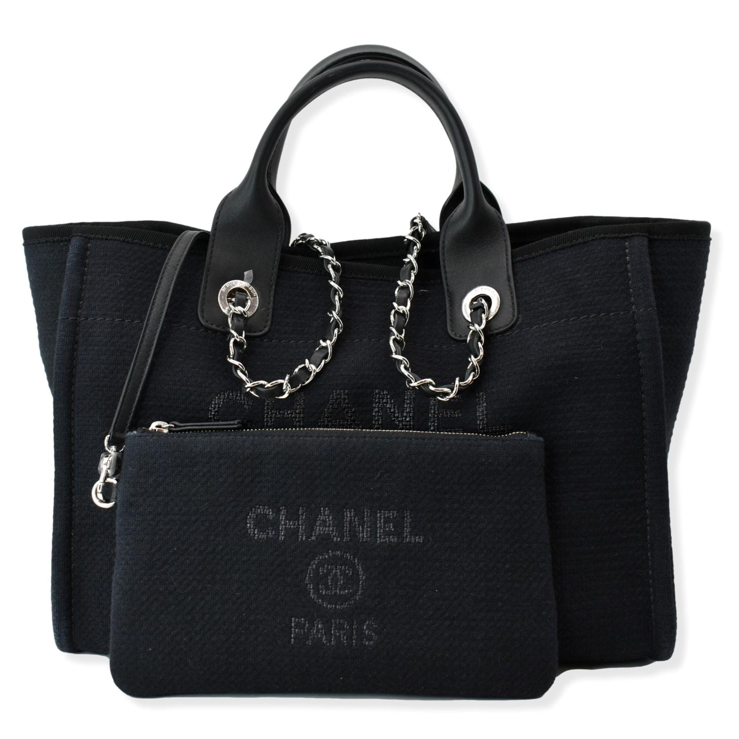 Everybody needs a tote bag, why not make a bougie 💅🏻 Just in: Chanel  'Deauville' tote bag in black canvas with a studded logo on the…
