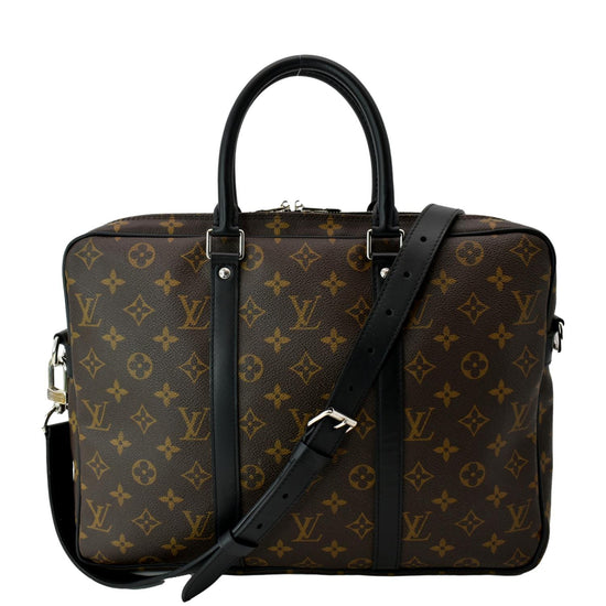 Louis Vuitton M40225 Porte-documents Voyage Briefcase Monogram Macassar  Canvas