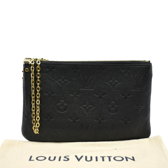 LOUIS VUITTON Double Zip Pochette Monogram Empreinte Crossbody Bag Bla