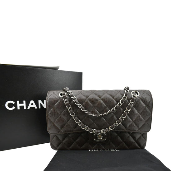 CHANEL Caviar Quilted Medium Double Flap Black 1202325