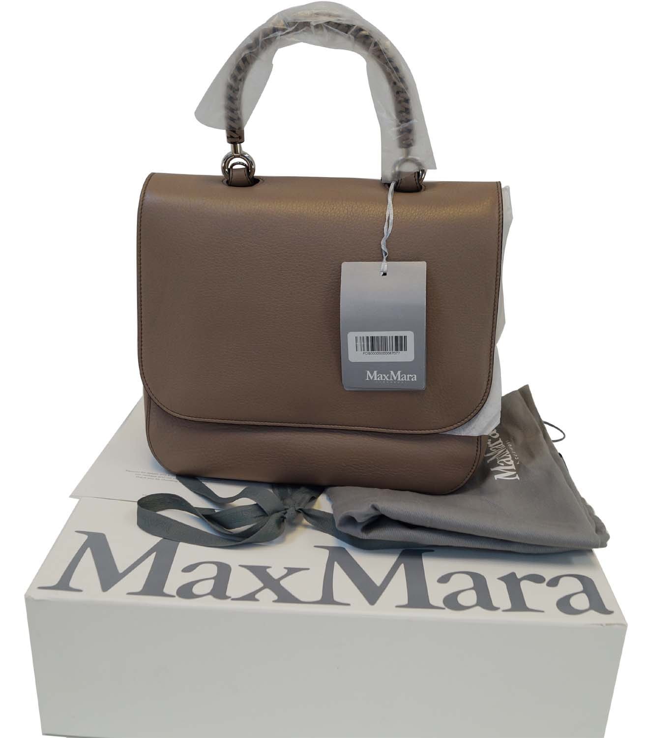 Woman with Louis Vuitton Pale Blue Bag before Max Mara Fashion