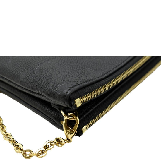 Louis Vuitton Monogram Empreinte Double Zip Pochette 2021 Ss, Black, One Size