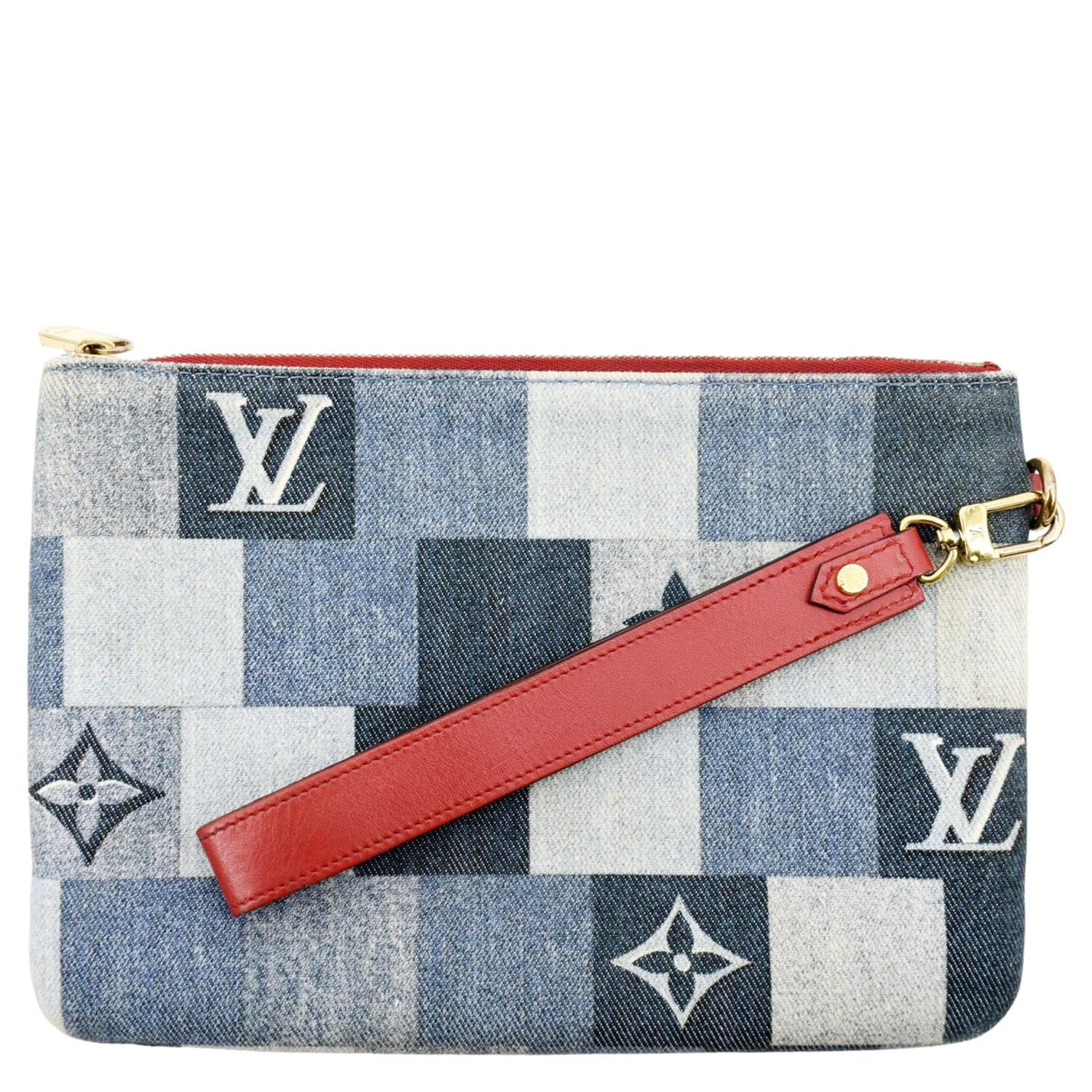 Louis Vuitton Blue Denim City Pouch Wristlet Bag Leather ref.395065 - Joli  Closet