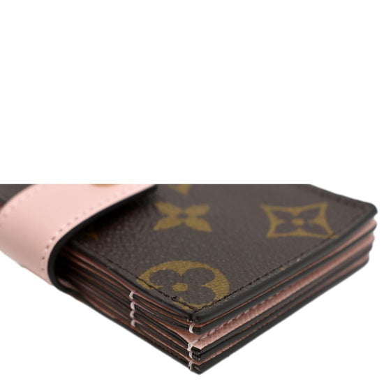 LOUIS VUITTON Gusseted Monogram Canvas Card Holder Rose Ballerine