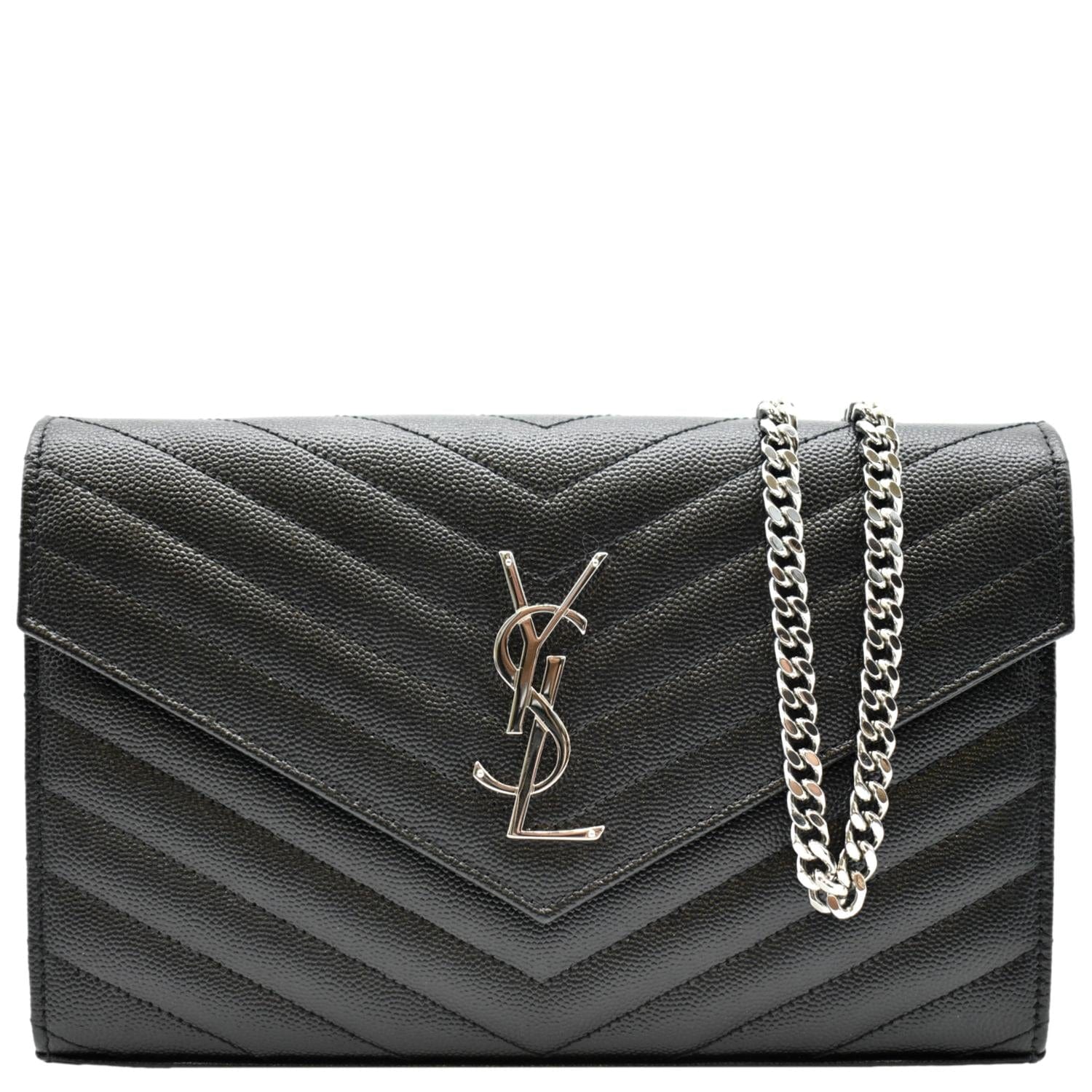 Saint Laurent Monogram Saint Laurent Matelassé Chain Wallet