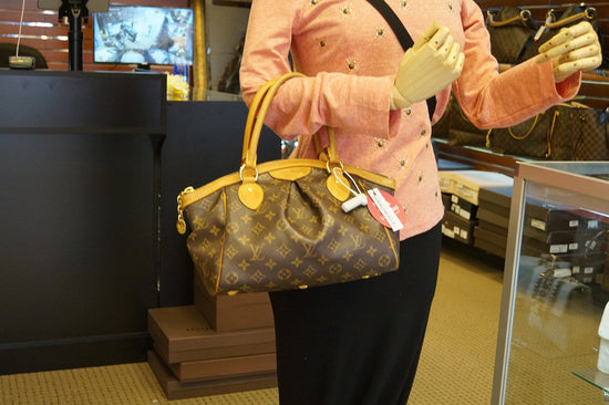 Louis Vuitton Tivoli PM Monogram Canvas Satchel Bag Brown