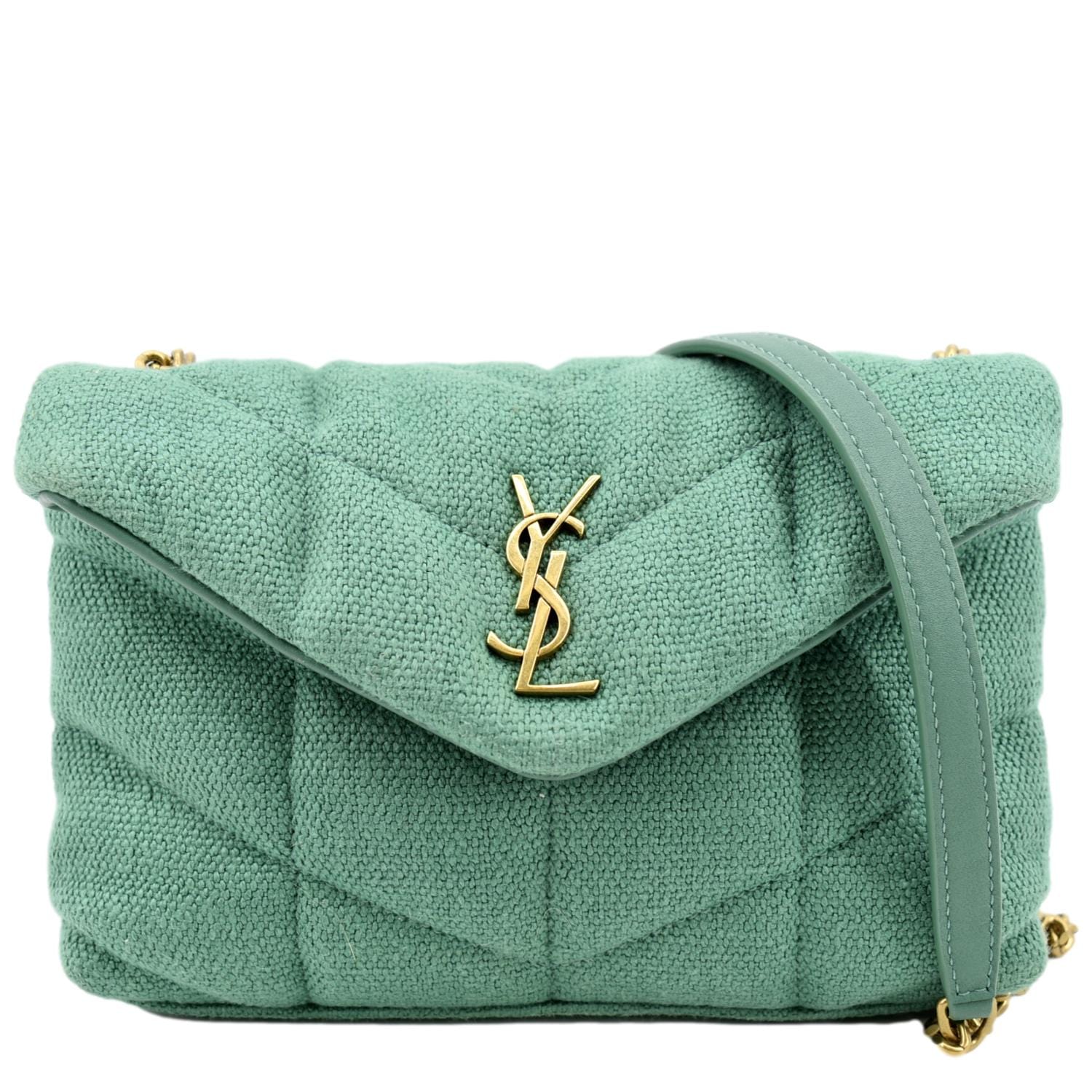 YSL Yves Saint Laurent Monogram Pebbled Card Case - SAGE GREEN - NEW WITH  TAGS