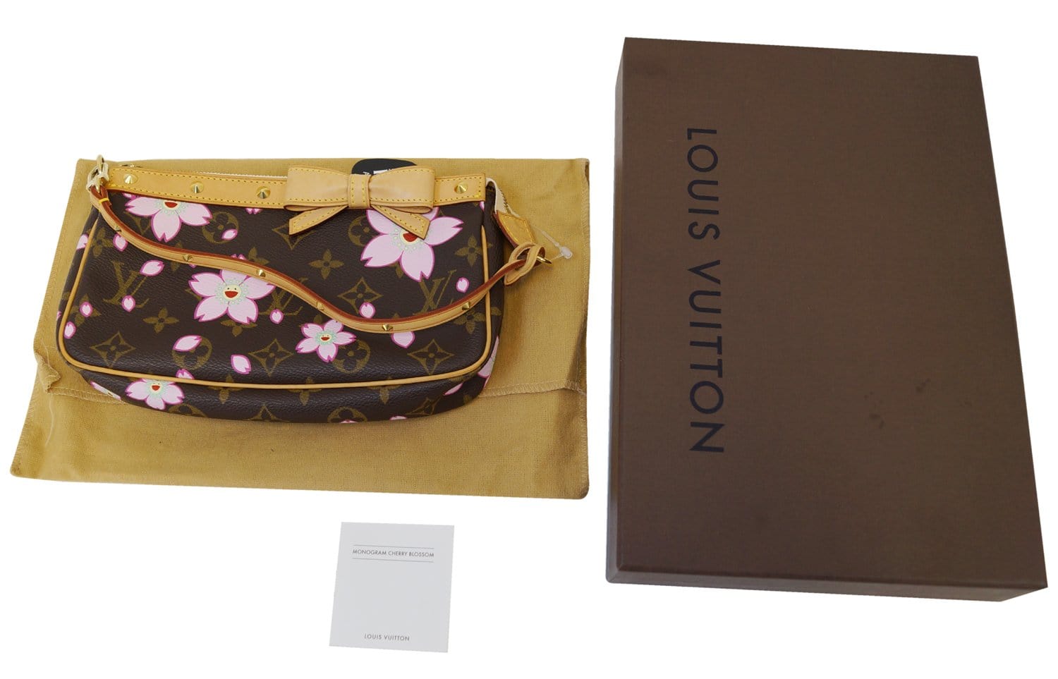 Louis Vuitton Monogram Cherry Blossom Pochette Accessoires Wristlet Pouch Bag 199lvs
