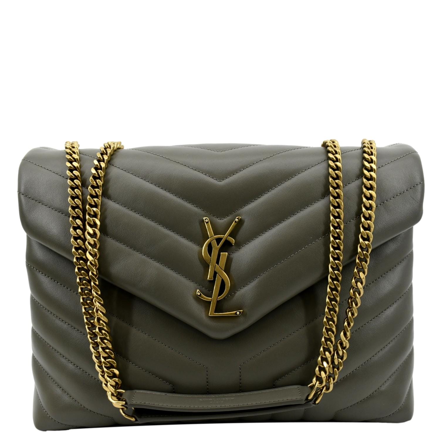 Saint Laurent Loulou Monogram Crossbody Bag - Neutrals