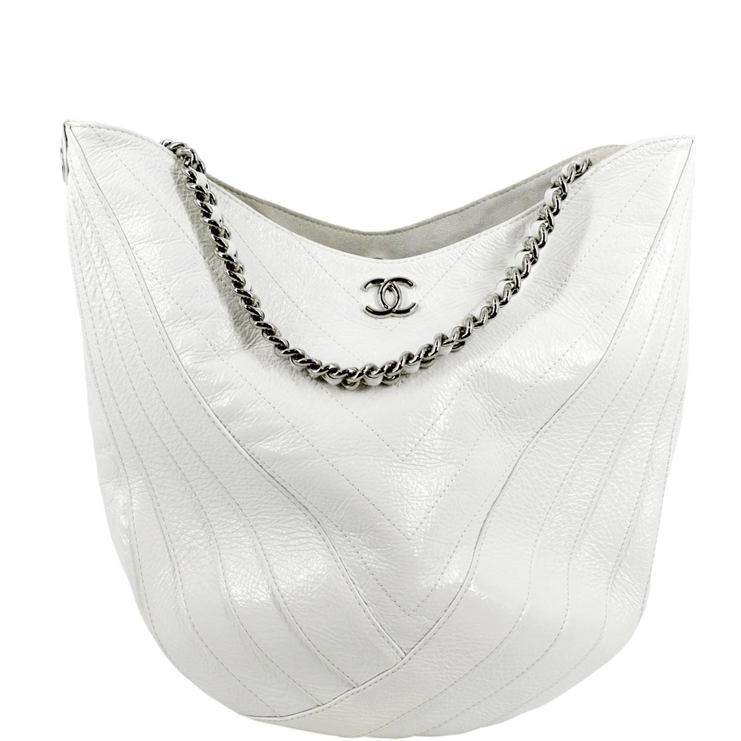 Chanel Small Droplet Hobo Bag - White Hobos, Handbags - CHA729165