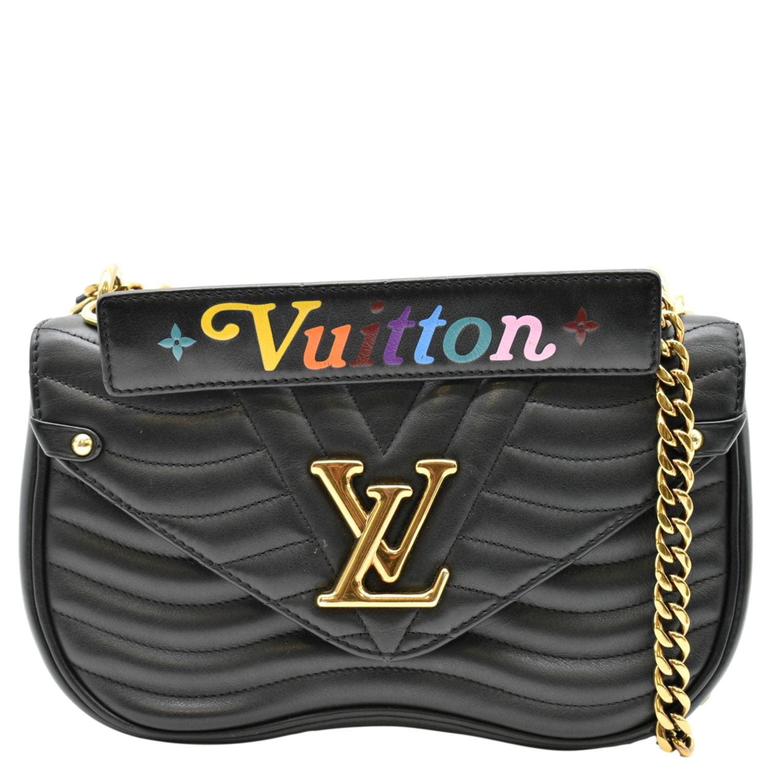 Louis Vuitton LV New Wave Chain Bag Quilted Black in Cowhide Leather with  Gold-tone - US