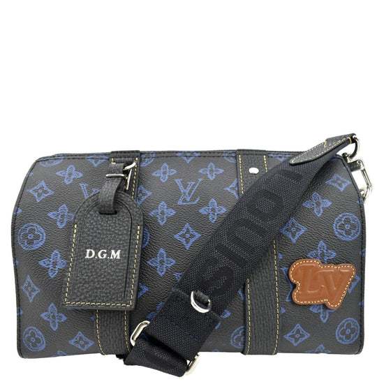 Keepall leather travel bag Louis Vuitton Blue in Leather - 36306425