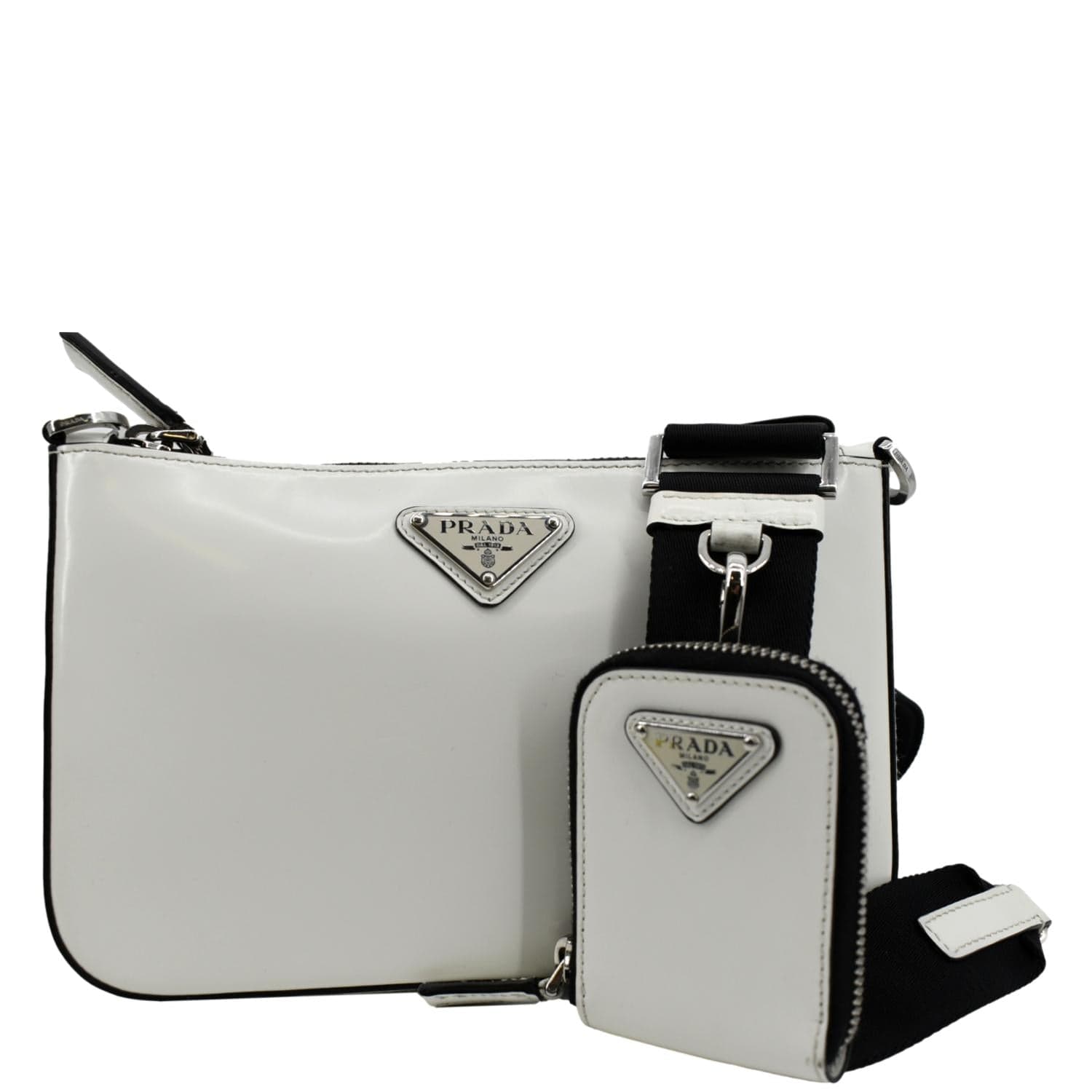 Prada Saffiano Leather Shoulder Bag, Men, White