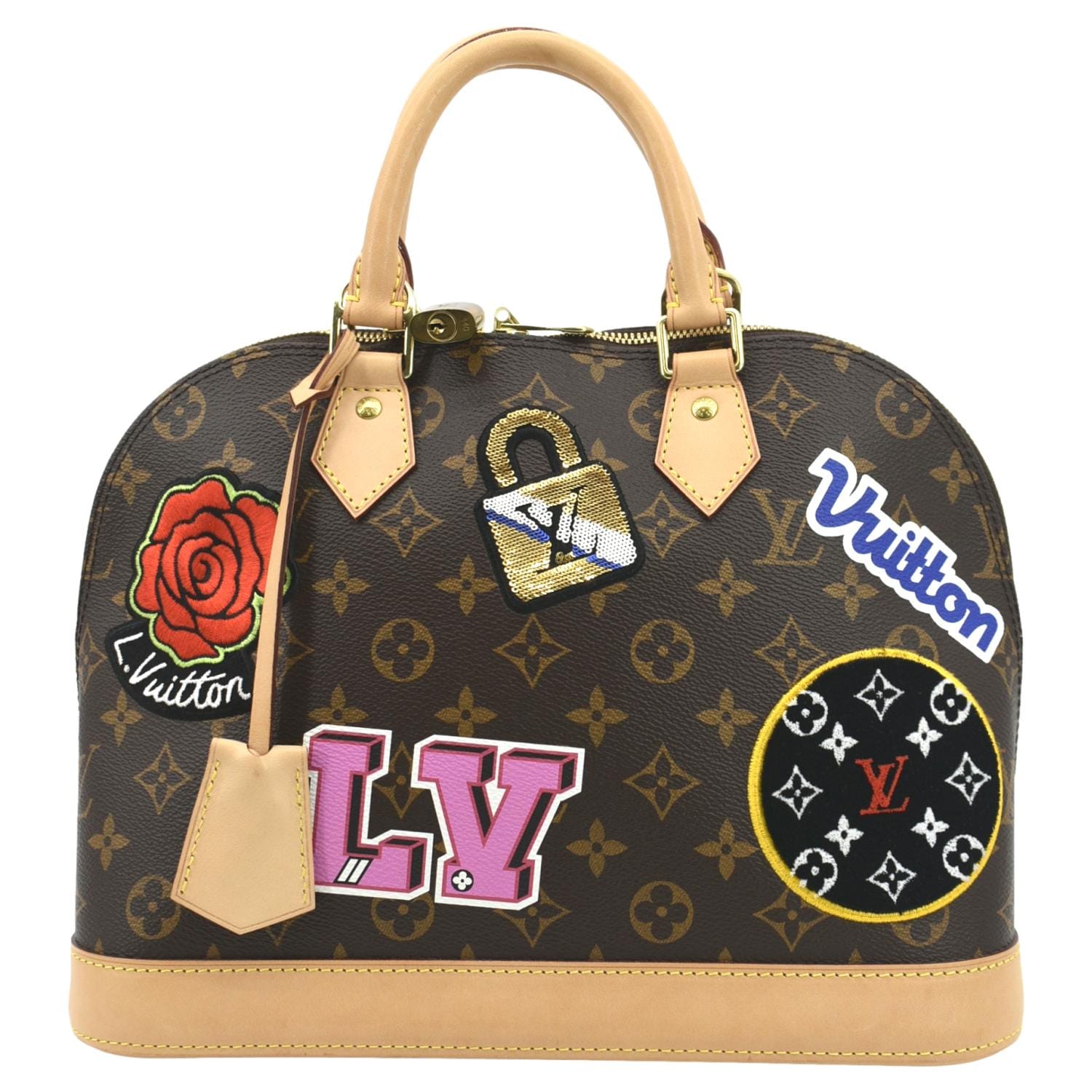 Louis Vuitton Alma PM Patches Monogram Canvas Satchel Bag