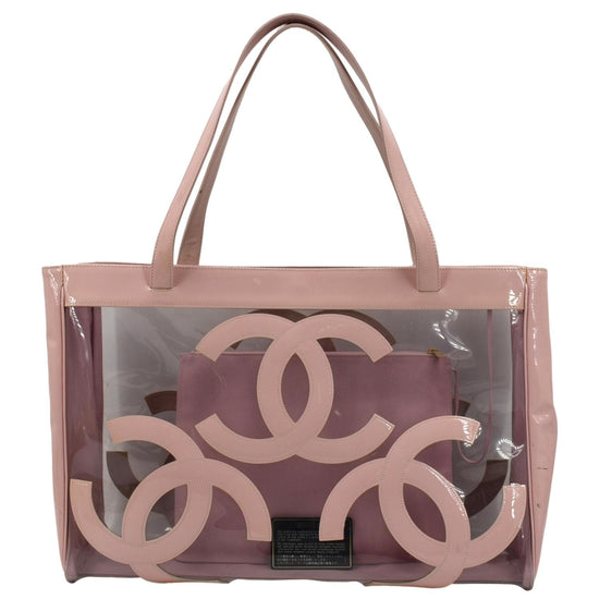 Chanel Transparent and Pink Vinyl CC Chain Small Shoulder Bag