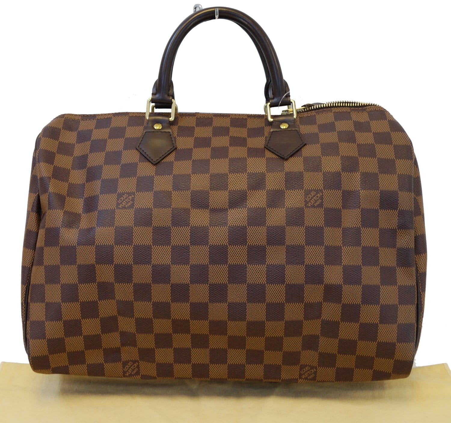 Authentic LOUIS VUITTON Damier Ebene Speedy 35 Handbag E3156