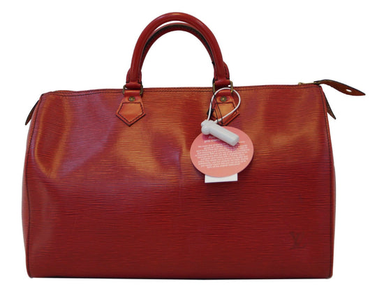 Louis Vuitton Red Epi Speedy 35 Handbag at 1stDibs