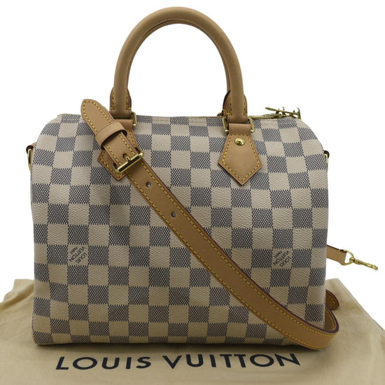 LOUIS VUITTON Speedy 25 Bandouliere Damier Azur Shoulder Bag White