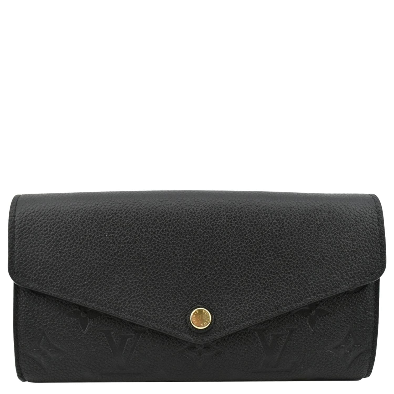 Louis Vuitton M61182 Black Monogram Empreinte leather Envelope-style Sarah  wallet