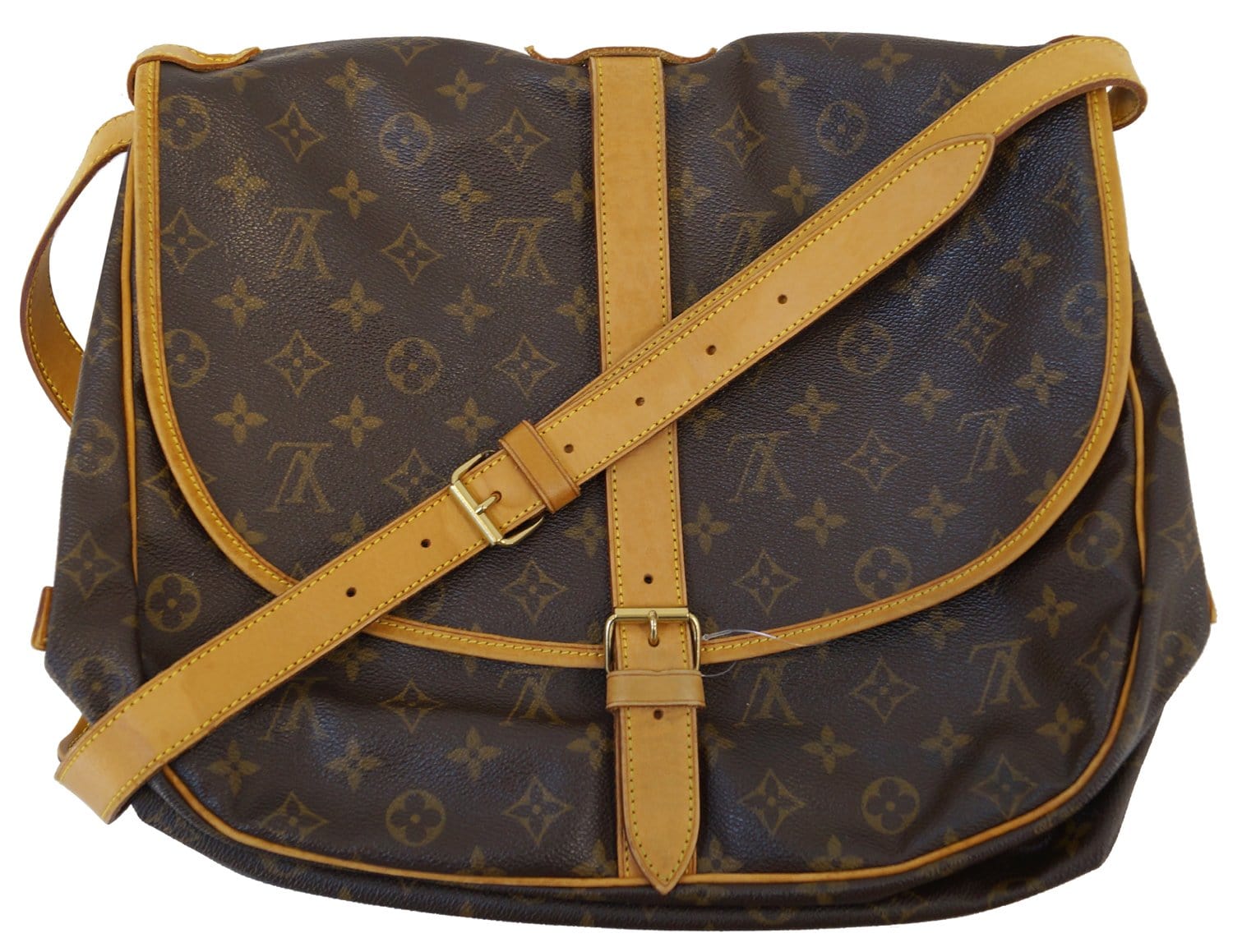 Authentic LOUIS VUITTON Monogram Saumur 35 Messenger Bag TT1396