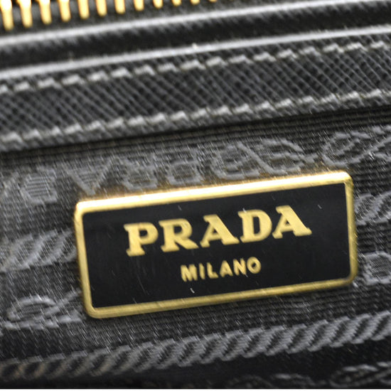 NWT AUTHENTIC Prada Galleria Saffiano Leather Double Zip Bag, Small, Black