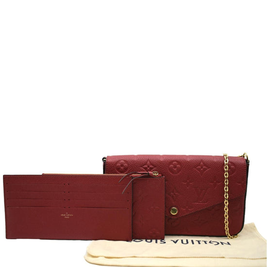 Louis Vuitton Saint Germain Pochette Empreinte Chain Wallet Red Crossb -  MyDesignerly