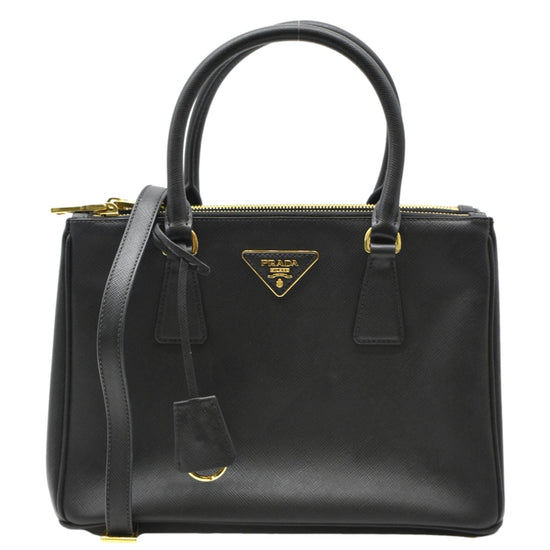 Prada Double Zip 'Galleria' Medium Saffiano Tote W/ Strap – The Little Bird