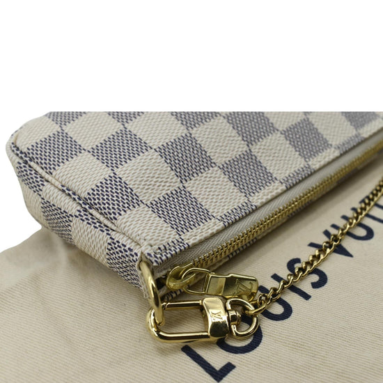 White Louis Vuitton Damier Azur Mini Pochette Accessoires Baguette