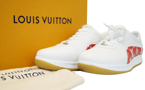 Louis Vuitton x Supreme 17 Year Leather Sneakers 61/2 Men's Red x  White CL0147