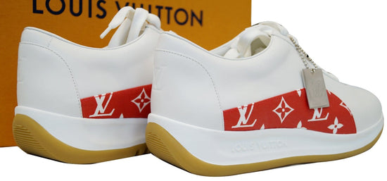 Louis Vuitton x Supreme 17 Year Leather Sneakers 61/2 Men's Red x  White CL0147