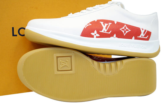 Louis Vuitton X Supreme White & Red Monogram Sneaker LVsz 11 = US 12