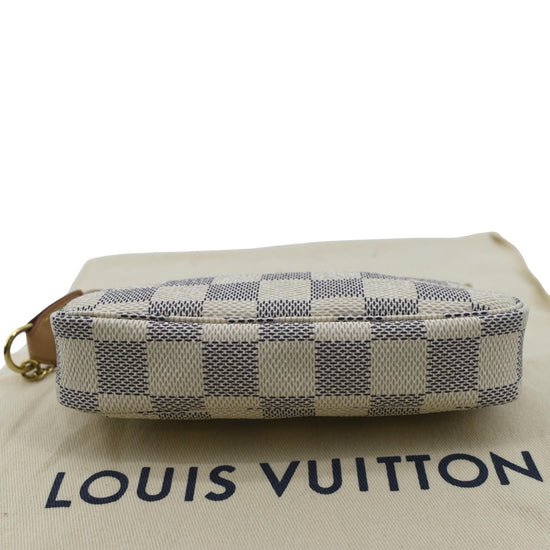 Authentic Louis Vuitton Damier Azur Mini Pochette Accessories Pouch Bag  #15052