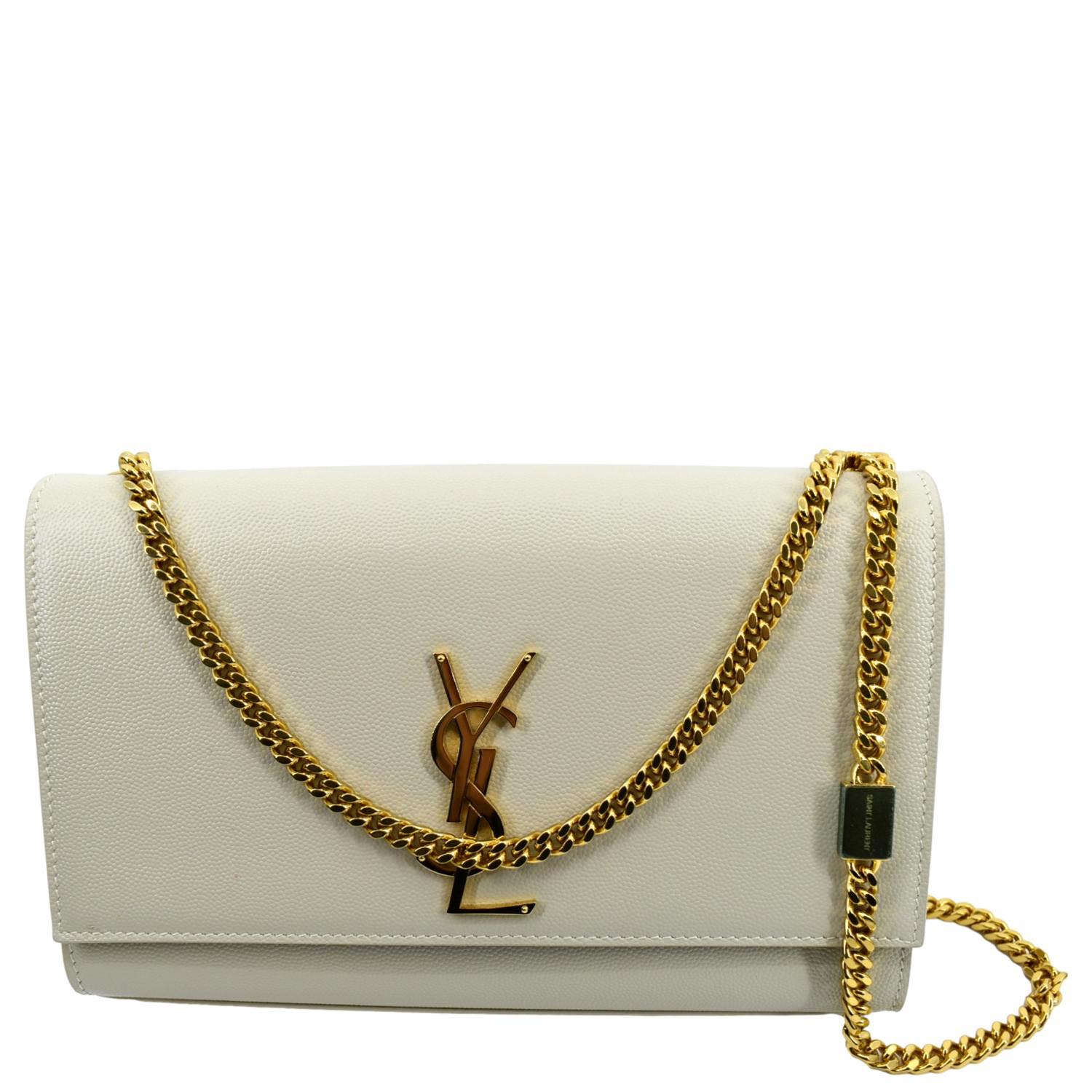 Kate Small Leather Shoulder Bag in White - Saint Laurent