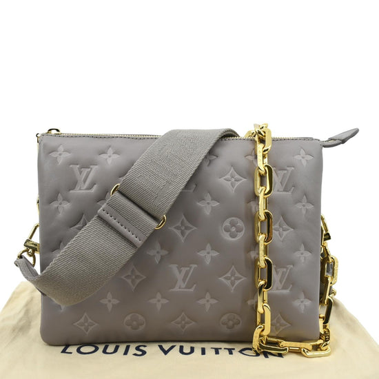 Coussin leather handbag Louis Vuitton Grey in Leather - 25251102