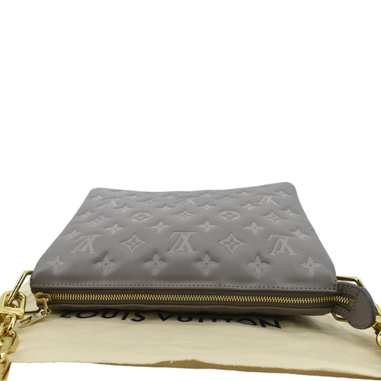 kitlife Louis Vuitton Coussin MM Grey Monogram-embossed puffy