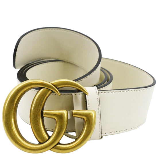 Gucci Double G Buckle Leather Belt Size 80.32 Black 400593