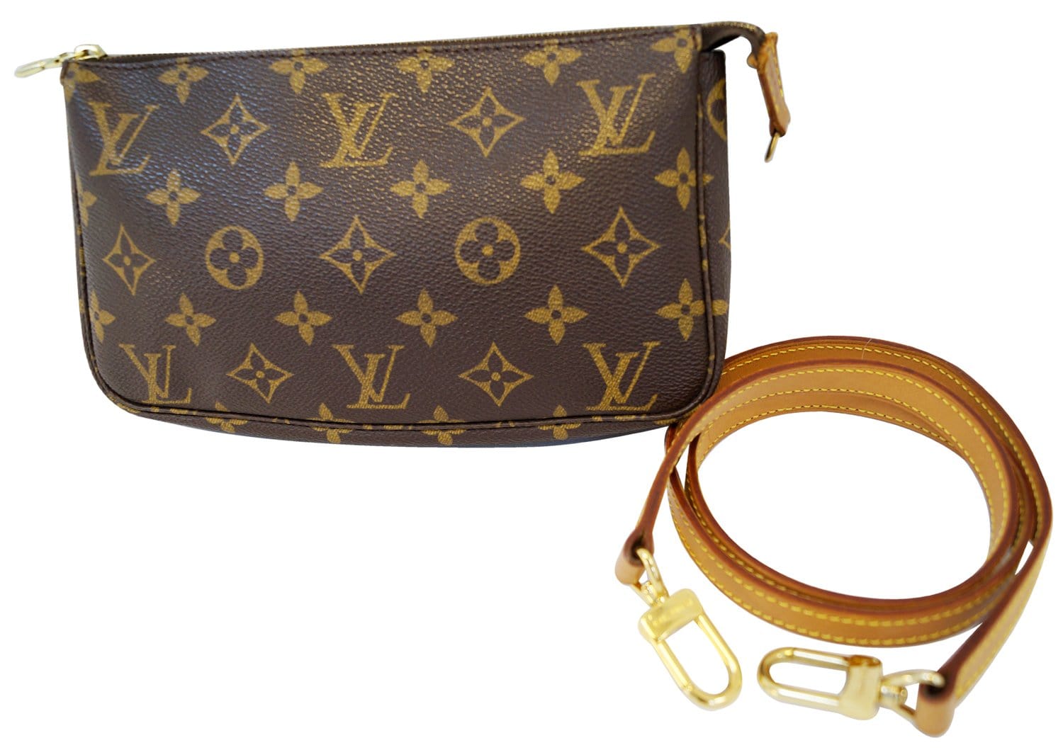 Authentic LOUIS VUITTON Monogram Pochette Accessoires Crossbody Bag E3