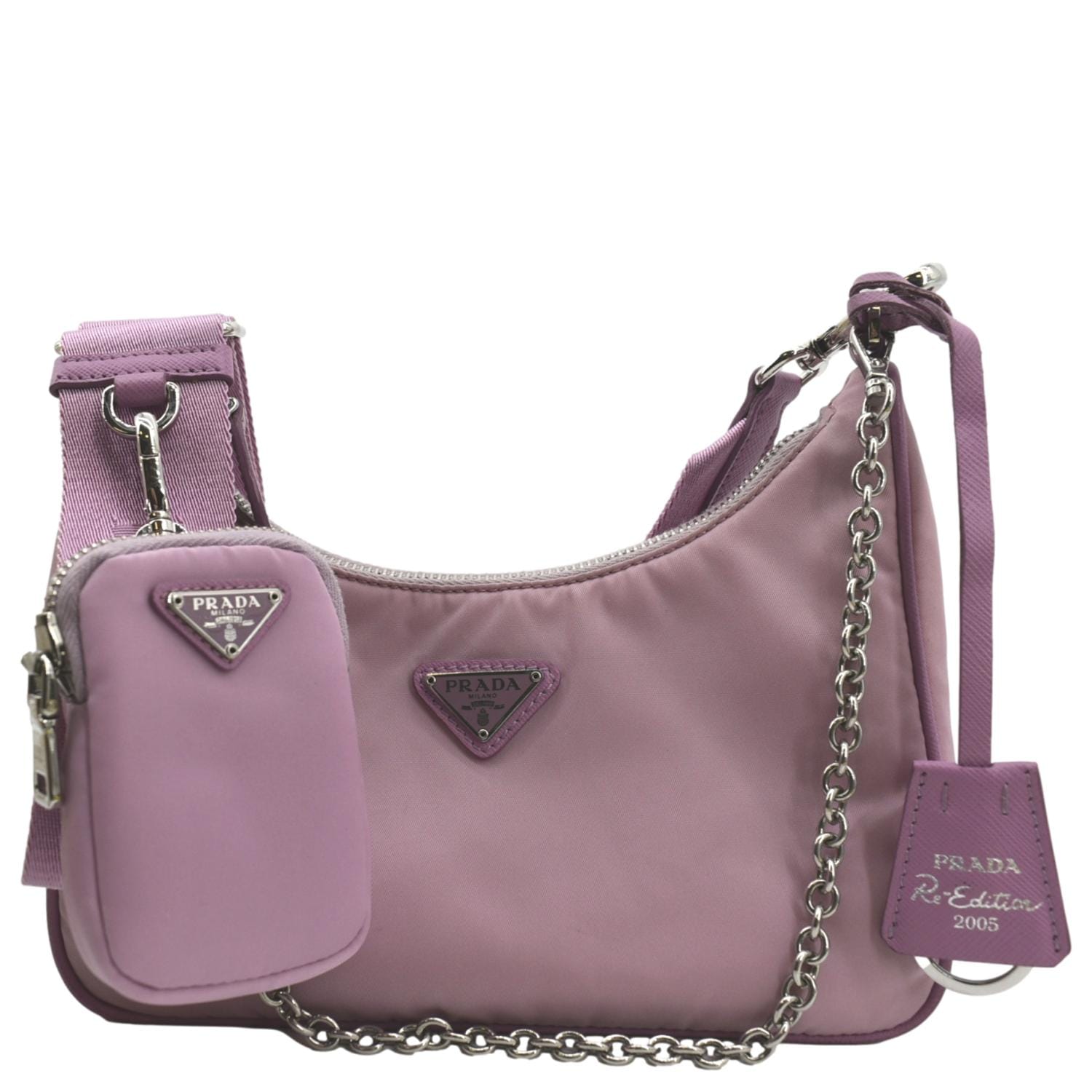 Re Edition 2005 Small Leather Shoulder Bag in Pink - Prada