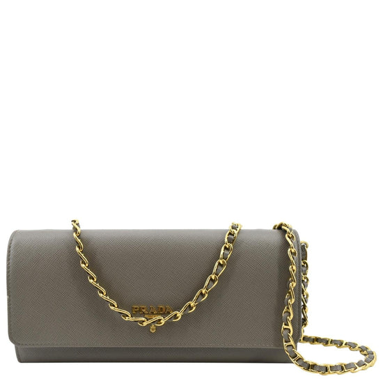 Prada Saffiano Leather Wallet on Chain Crossbody Bag