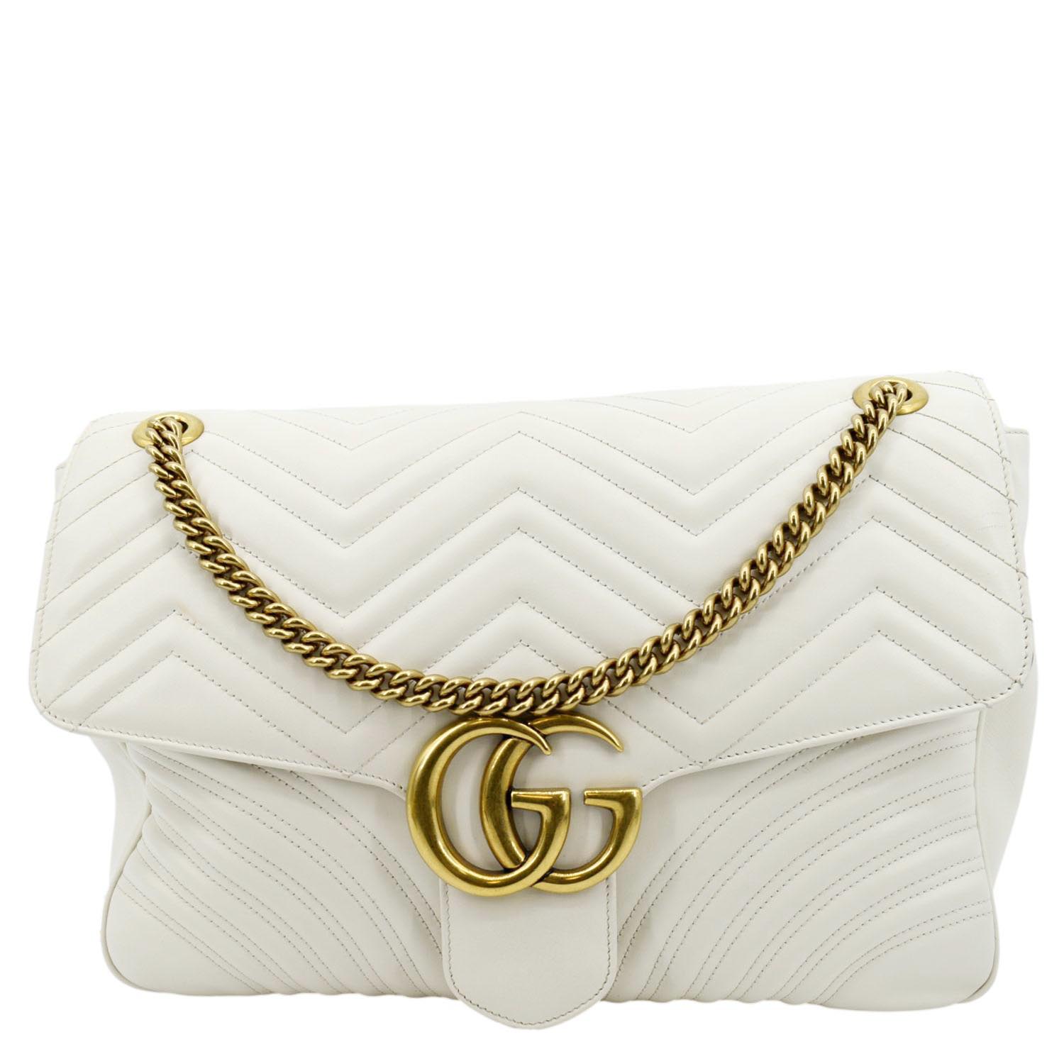 Gg marmont leather handbag Gucci White in Leather - 25284920