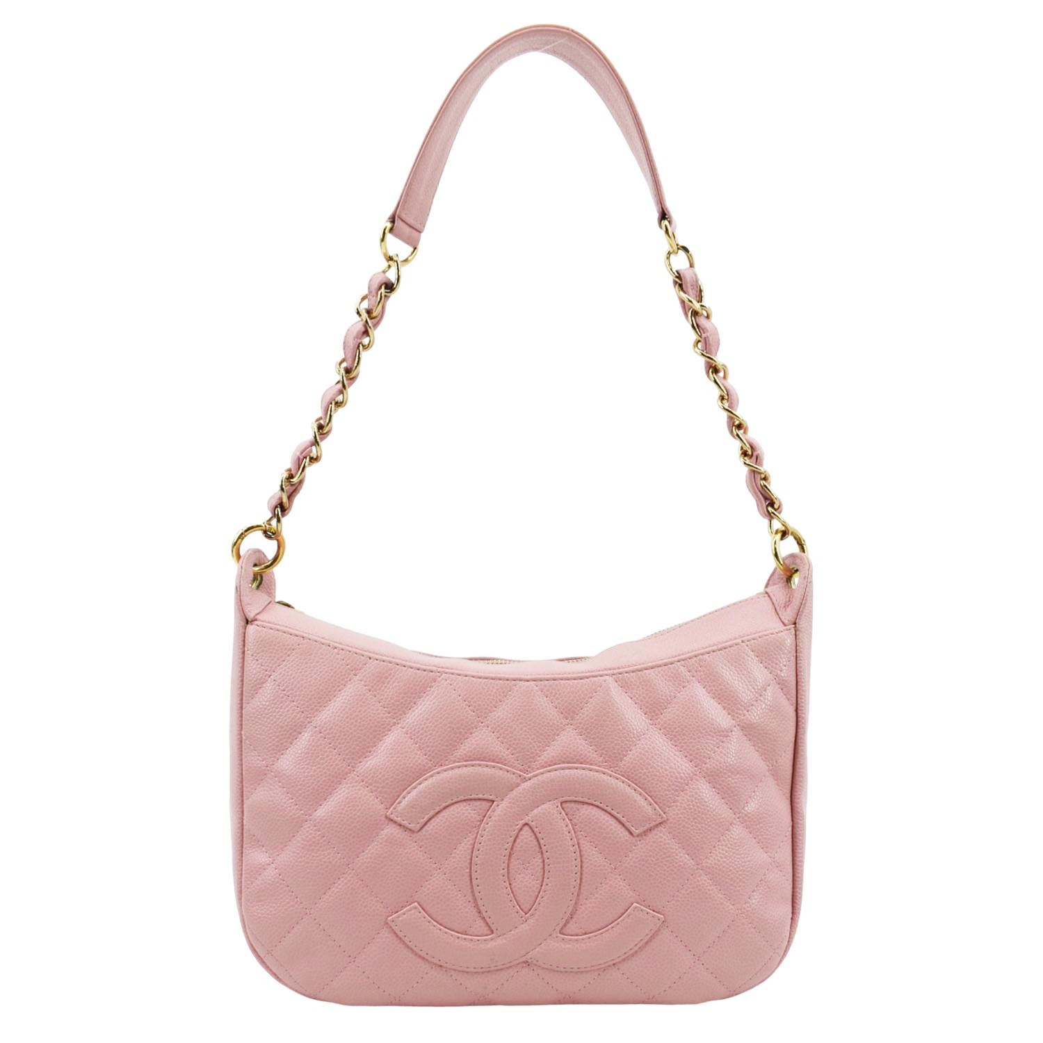 CHANEL Timeless CC Caviar Leather Flap Shoulder Bag Pink