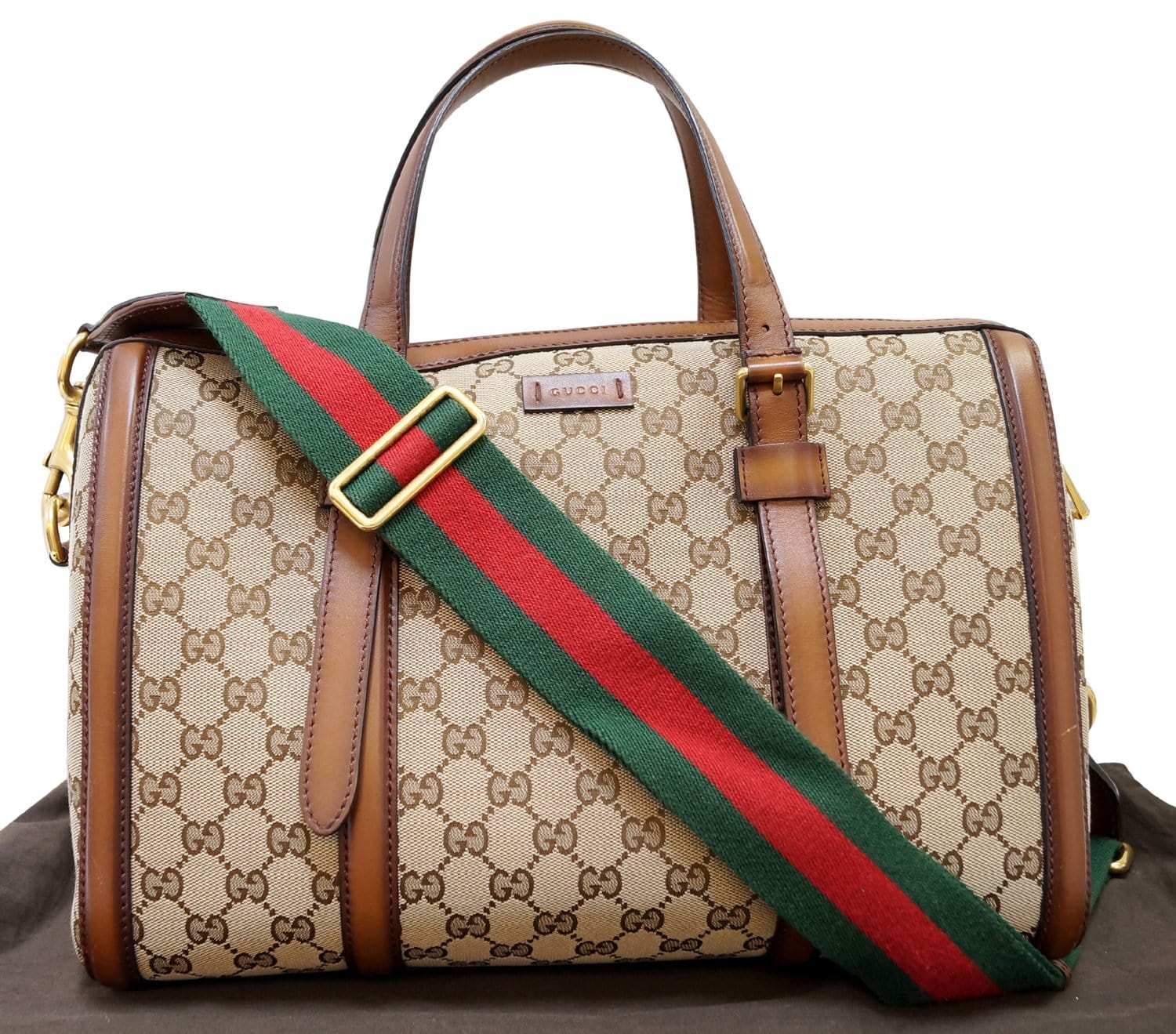 GUCCI Lady Web Original GG Canvas Boston Bag 381044