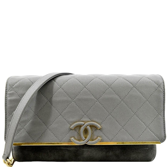 CHANEL Shiny Calfskin Goatskin Quilted Small Coco Curve Messenger