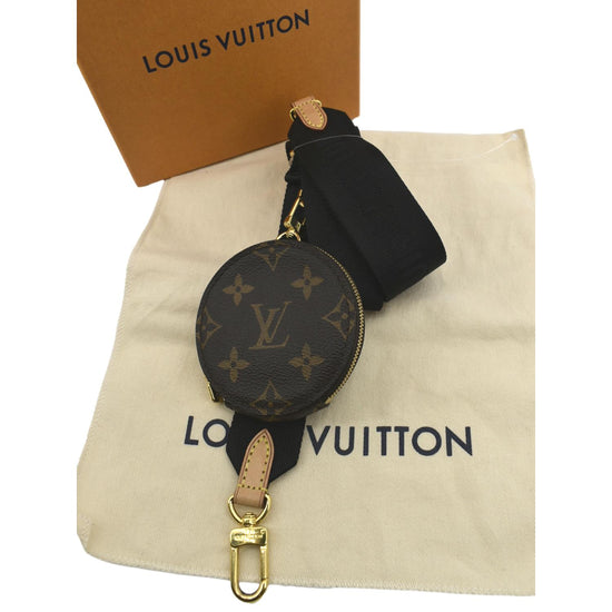 LOUIS VUITTON Nylon Monogram Strap with Coin Purse Black 616559