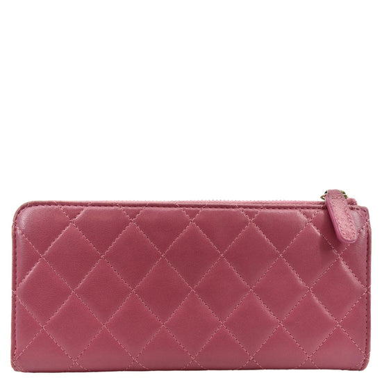 Chanel Pink Quilted Zip Wallet Zippy 4CC712K