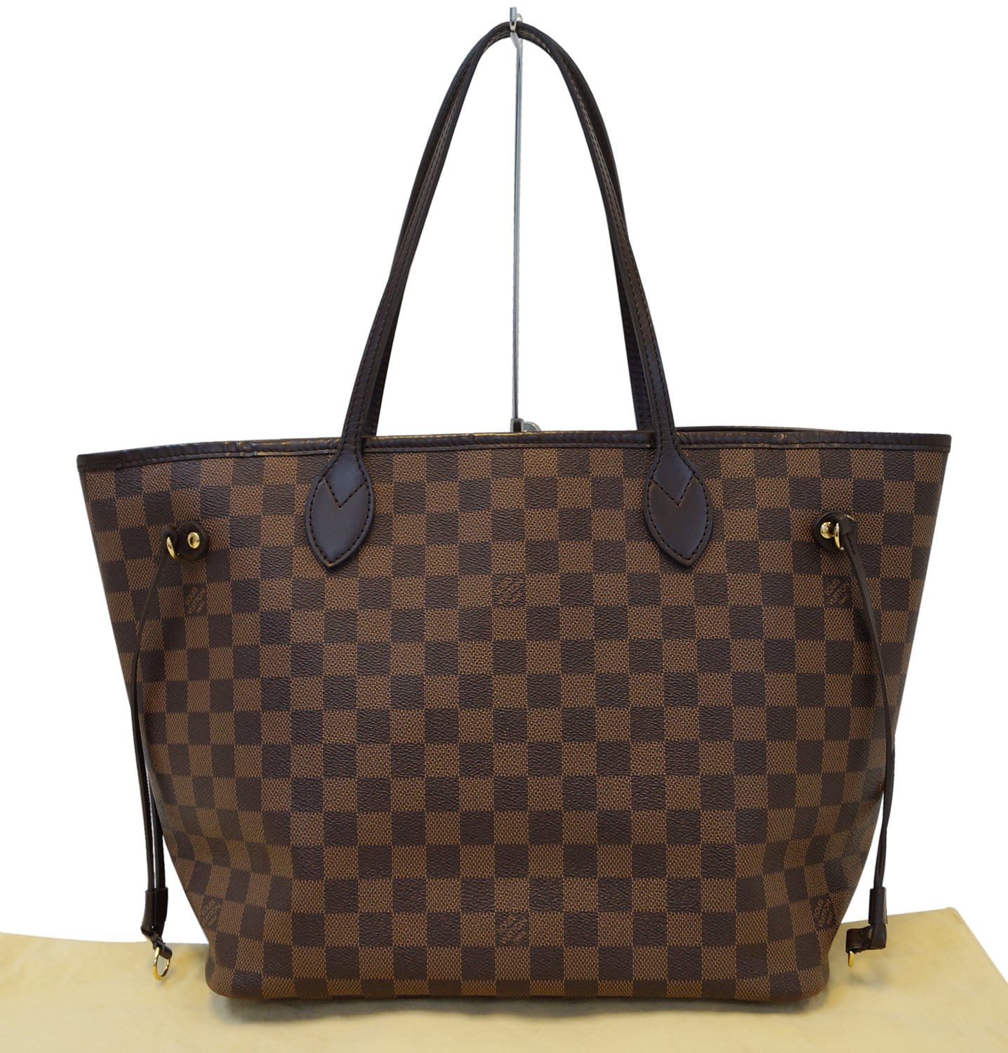 LOUIS VUITTON Neverfull MM Damier Ebene Pink Tote Bag