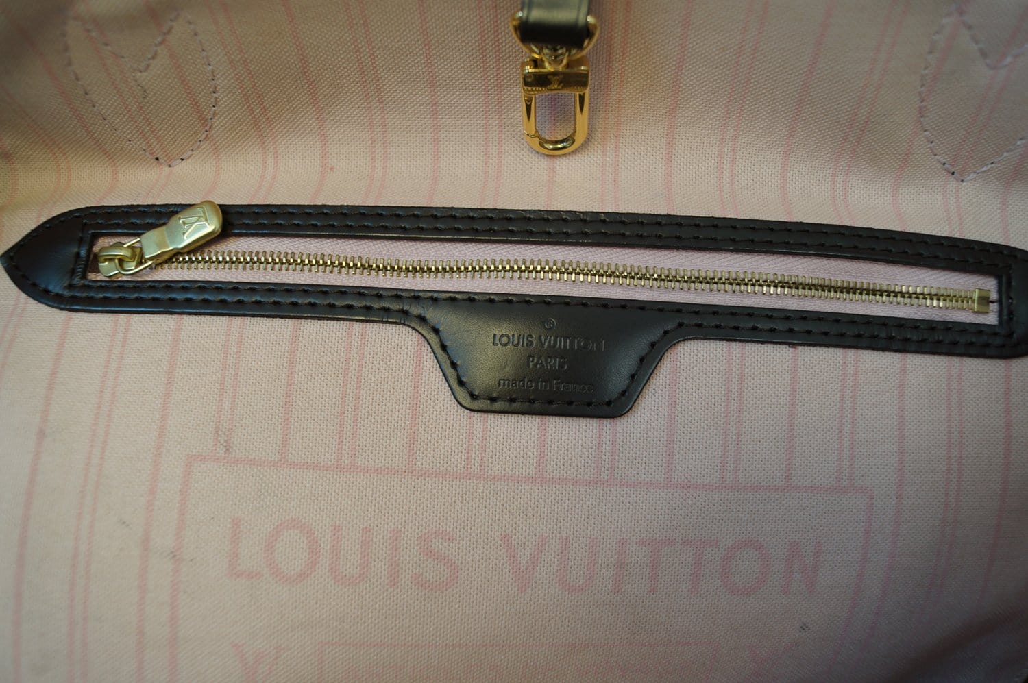 Authentic LOUIS VUITTON Neverfull MM Damier Ebene Pink Tote Bag TT1392